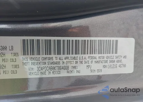 2019 Dodge Journey Se Value Package from USA, damaged, VIN 3C4PDCAB0KT864668
